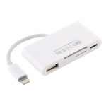 محول قارئ كاميرا NK-108L من 8 دبابيس إلى USB + بطاقة TF + بطاقة SD، متوافق مع أنظمة IOS 9.1 وما فوق، NK-108L