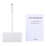 محول قارئ كاميرا NK-108L من 8 دبابيس إلى USB + بطاقة TF + بطاقة SD، متوافق مع أنظمة IOS 9.1 وما فوق، NK-108L