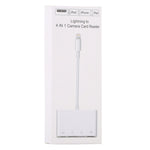 محول قارئ كاميرا NK-108L من 8 دبابيس إلى USB + بطاقة TF + بطاقة SD، متوافق مع أنظمة IOS 9.1 وما فوق، NK-108L