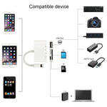محول قارئ كاميرا NK-108L من 8 دبابيس إلى USB + بطاقة TF + بطاقة SD، متوافق مع أنظمة IOS 9.1 وما فوق، NK-108L