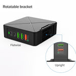 شاحن مكتبي F88 مع 3 منافذ USB + 2 منافذ USB-C / Type-C يدعم QC3.0، F88