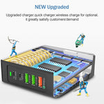 شاحن مكتبي F88 مع 3 منافذ USB + 2 منافذ USB-C / Type-C يدعم QC3.0، F88