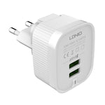 LDNIO A201 رأس شحن مزدوج USB 2.4 أمبير شاحن مباشر للسفر مع كابل بيانات Micro USB، Micro USB