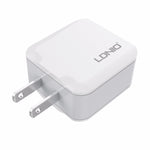 LDNIO A2201 رأس شحن مزدوج USB 2.4 أمبير شاحن مباشر للسفر مع كابل بيانات 8 دبابيس، 8 دبابيس