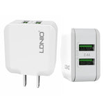LDNIO A2201 رأس شحن مزدوج USB 2.4 أمبير شاحن مباشر للسفر مع كابل بيانات Type-C، Type-C