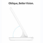 شاحن لاسلكي مغناطيسي عمودي Z5A بمعيار QI للهواتف المحمولة وساعات أبل وسماعات AirPods / سامسونج جالاكسي بودز / هواوي فري بودز، مع ضوء حلقي لمسي، Z5A