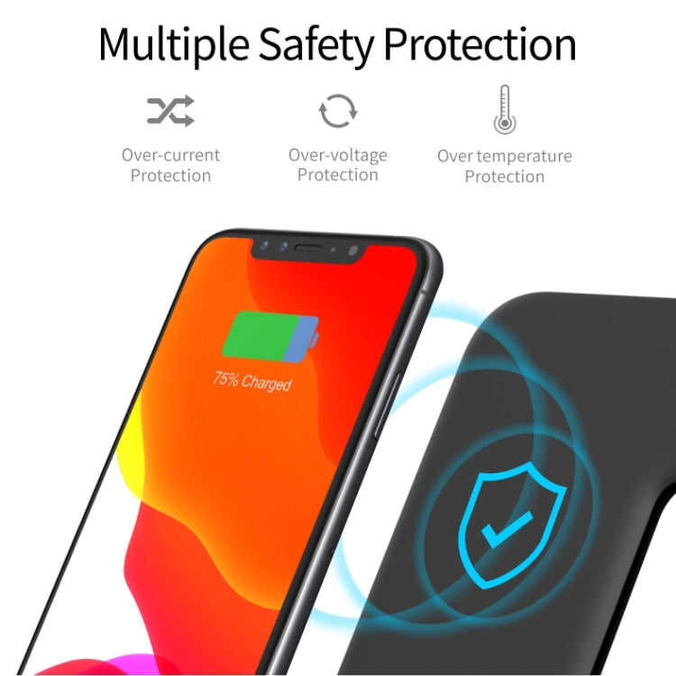 شاحن لاسلكي مغناطيسي عمودي Z5A بمعيار QI للهواتف المحمولة وساعات أبل وسماعات AirPods / سامسونج جالاكسي بودز / هواوي فري بودز، مع ضوء حلقي لمسي، Z5A
