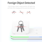 شاحن لاسلكي مغناطيسي عمودي Z5A بمعيار QI للهواتف المحمولة وساعات أبل وسماعات AirPods / سامسونج جالاكسي بودز / هواوي فري بودز، مع ضوء حلقي لمسي، Z5A