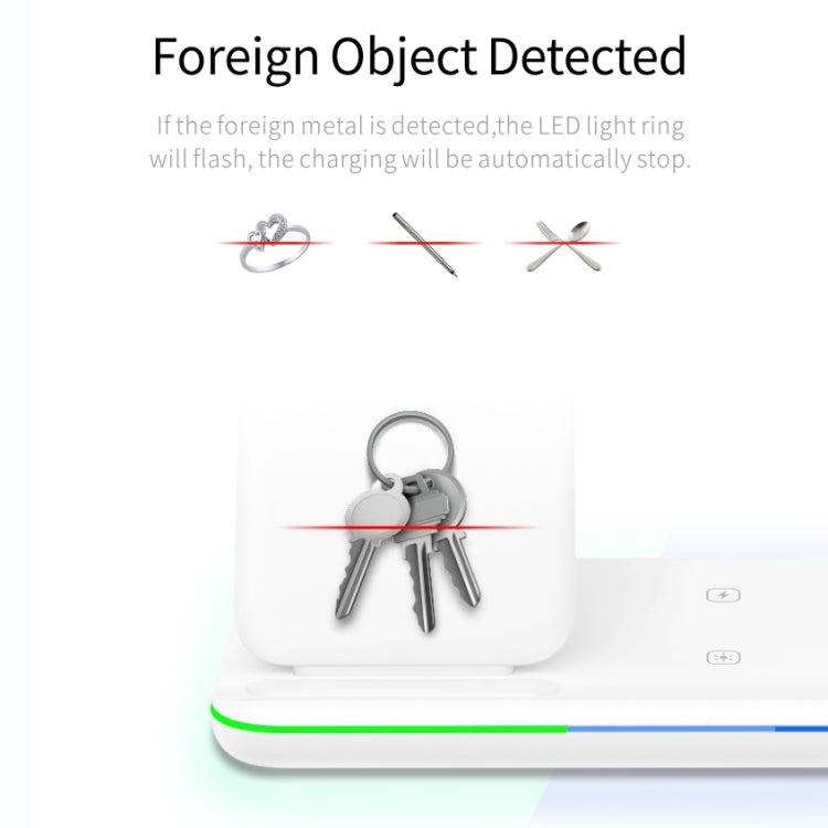 شاحن لاسلكي مغناطيسي عمودي Z5A بمعيار QI للهواتف المحمولة وساعات أبل وسماعات AirPods / سامسونج جالاكسي بودز / هواوي فري بودز، مع ضوء حلقي لمسي، Z5A