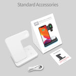 شاحن لاسلكي مغناطيسي عمودي Z5A بمعيار QI للهواتف المحمولة وساعات أبل وسماعات AirPods / سامسونج جالاكسي بودز / هواوي فري بودز، مع ضوء حلقي لمسي، Z5A