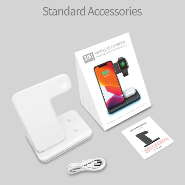 شاحن لاسلكي مغناطيسي عمودي Z5A بمعيار QI للهواتف المحمولة وساعات أبل وسماعات AirPods / سامسونج جالاكسي بودز / هواوي فري بودز، مع ضوء حلقي لمسي، Z5A