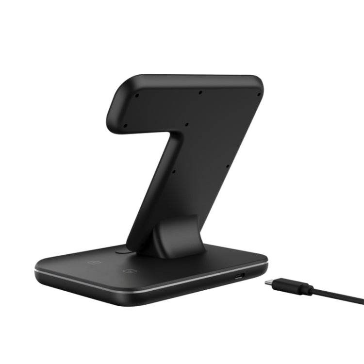 شاحن لاسلكي مغناطيسي عمودي Z5A بمعيار QI للهواتف المحمولة وساعات أبل وسماعات AirPods / سامسونج جالاكسي بودز / هواوي فري بودز، مع ضوء حلقي لمسي، Z5A