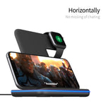 شاحن لاسلكي مغناطيسي عمودي Z5A بمعيار QI للهواتف المحمولة وساعات أبل وسماعات AirPods / سامسونج جالاكسي بودز / هواوي فري بودز، مع ضوء حلقي لمسي، Z5A