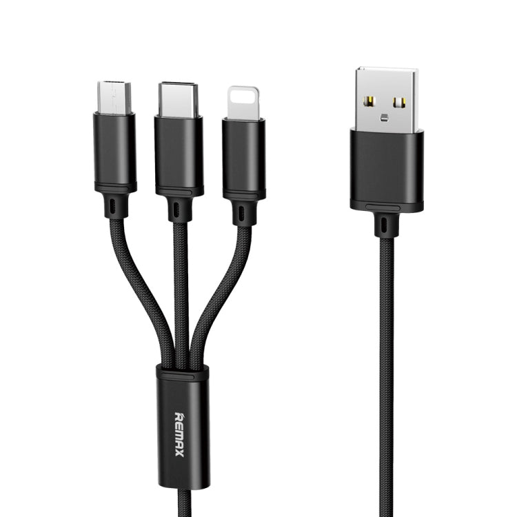 كابل شحن REMAX RC-131TH 1 متر 2.8 أمبير 3 في 1 USB إلى 8 دبابيس وUSB-C / Type-C وMicro USB