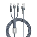 كابل شحن REMAX RC-070TH 1.2 متر 2 أمبير 3 في 1 USB إلى 8 دبابيس وUSB-C / Type-C وMicro USB