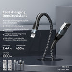 كابل بيانات REMAX RC-064i Sury 2 Series 1 متر 2.4 أمبير USB إلى 8 دبابيس لأجهزة iPhone وiPad، 8 دبابيس