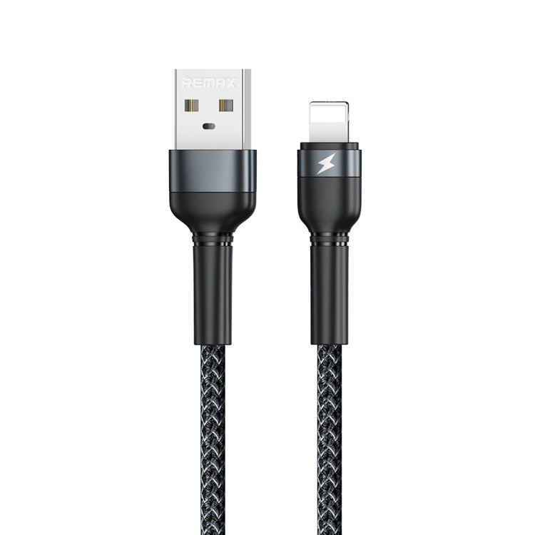 كابل بيانات شحن سريع من الألمنيوم مضفر REMAX RC-124i 1 متر 2.4 أمبير USB إلى 8 دبابيس لأجهزة iPhone وiPad، 8 دبابيس