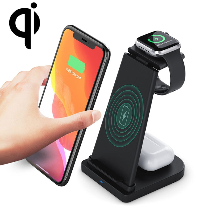 حامل شحن متعدد الوظائف HQ-UD21 3 في 1 قابل للطي للهواتف والساعات والشحن اللاسلكي لأجهزة iPhone وساعة أبل وAirpods، HQ-UD21