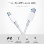AWEI CL-68 كابل شحن سريع PD ونقل بيانات 3A من نوع Type-C / USB-C إلى 8 بن، الطول: 1 متر
