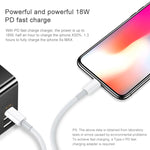 AWEI CL-68 كابل شحن سريع PD ونقل بيانات 3A من نوع Type-C / USB-C إلى 8 بن، الطول: 1 متر