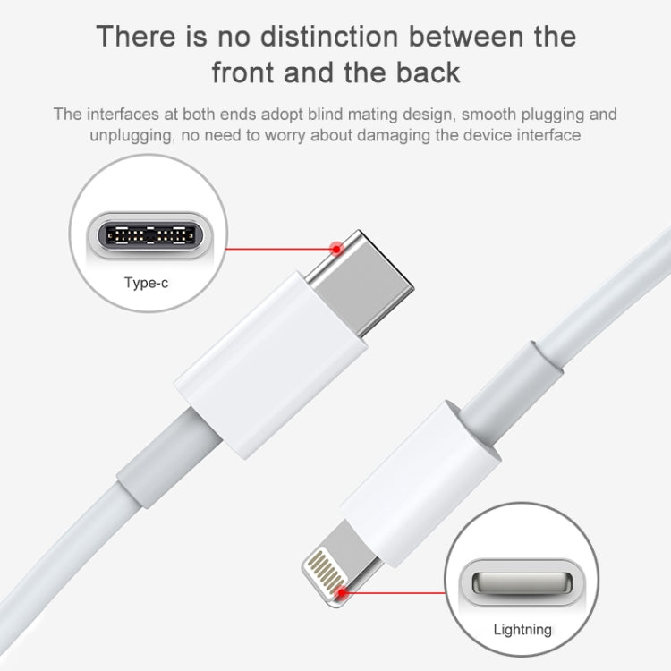 AWEI CL-68 كابل شحن سريع PD ونقل بيانات 3A من نوع Type-C / USB-C إلى 8 بن، الطول: 1 متر
