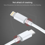 AWEI CL-68 كابل شحن سريع PD ونقل بيانات 3A من نوع Type-C / USB-C إلى 8 بن، الطول: 1 متر