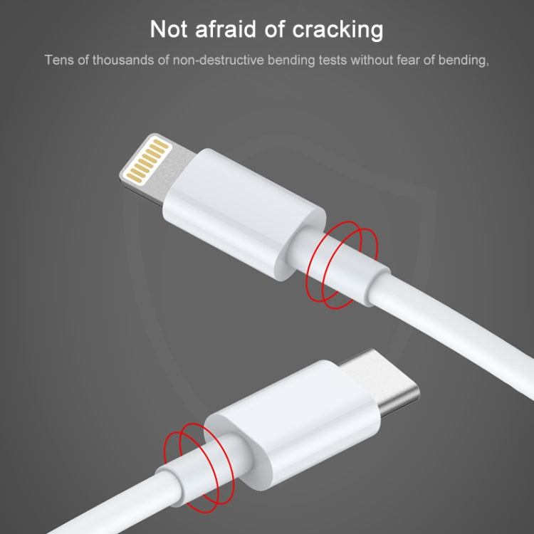 AWEI CL-68 كابل شحن سريع PD ونقل بيانات 3A من نوع Type-C / USB-C إلى 8 بن، الطول: 1 متر