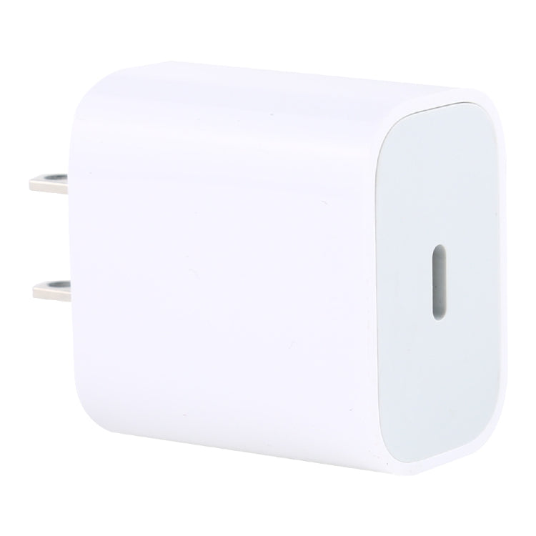 شاحن سفر PD 20W بمنفذ USB-C / Type-C واحد، قابس US، 20W قابس US
