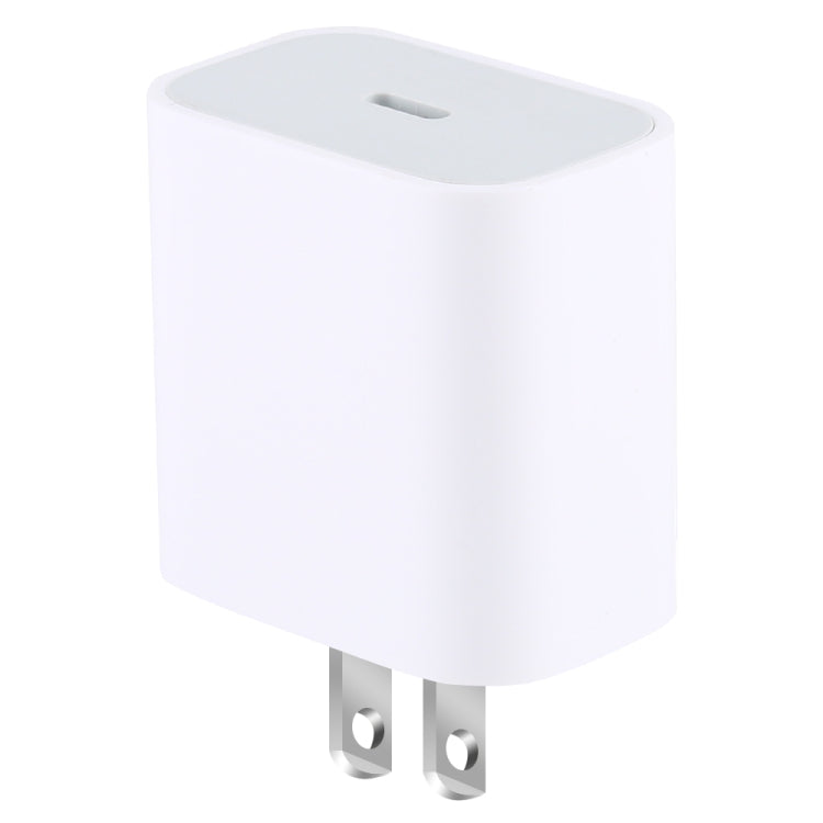 شاحن سفر PD 20W بمنفذ USB-C / Type-C واحد، قابس US، 20W قابس US