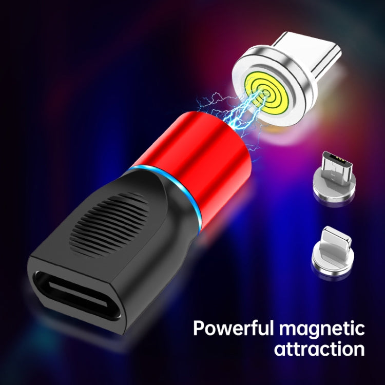 رأس شحن مغناطيسي 4 في 1 3A 8 دبابيس وUSB-C / Type-C وMicro USB من سبائك الزنك + مجموعة محول شحن مغناطيسي USB-C / Type-C، USB-C / Type-C