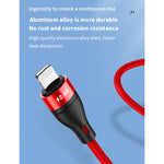 40W 5A USB to Micro USB + USB-C / Type-C + 8 Pin Fast Charging Data Cable, Cable Length: 1.2m, 1.2m