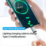 محول شحن USB-C / Type-C ذكر إلى 8 دبابيس أنثى، يدعم نقل البيانات، 8 دبابيس أنثى