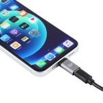 محول شحن 8 دبابيس ذكر إلى USB-C / Type-C أنثى، يدعم نقل البيانات، 8 دبابيس ذكر