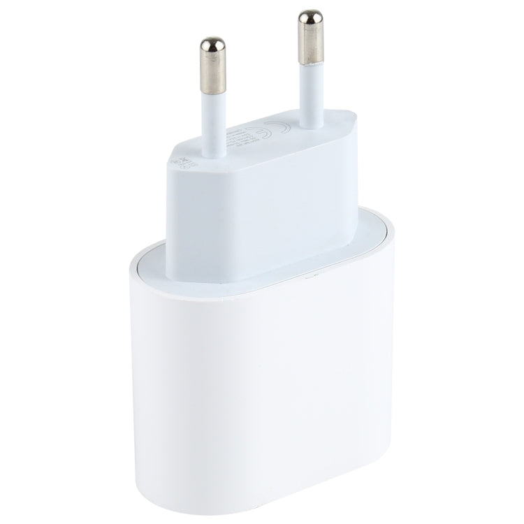 شاحن سفر 2 في 1 L-012 بقوة 20W PD بمنفذ USB-C / Type-C + مجموعة كابل بيانات USB-C / Type-C إلى 8 دبابيس، قابس EU