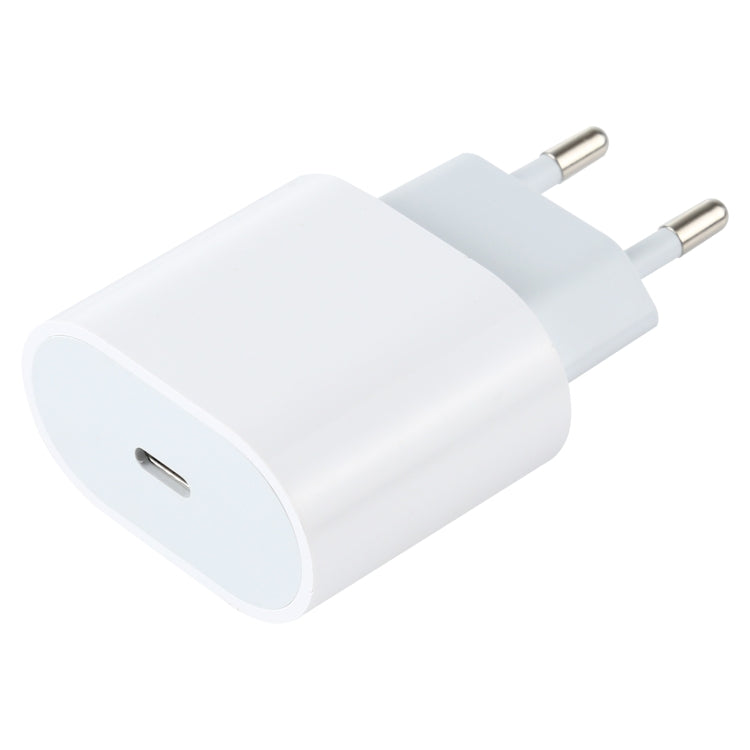 شاحن سفر 2 في 1 L-012 بقوة 20W PD بمنفذ USB-C / Type-C + مجموعة كابل بيانات USB-C / Type-C إلى 8 دبابيس، قابس EU