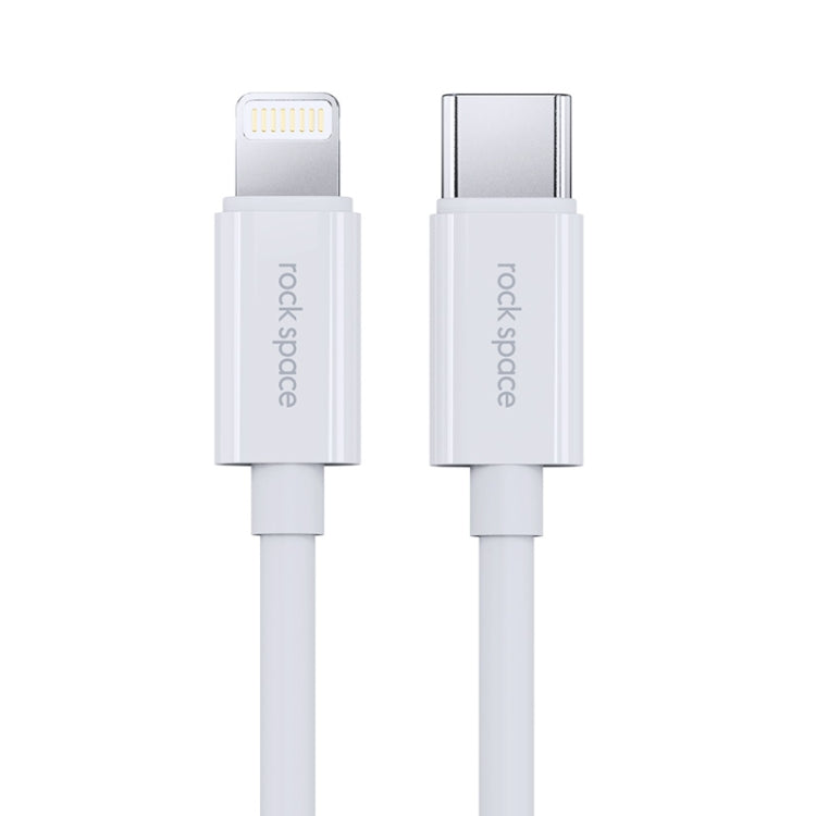 كابل بيانات شحن سريع ROCK Space Z19 PD 20 واط 3 أمبير USB-C / Type-C إلى 8 دبابيس TPE، طول الكابل: 1 متر، Z19