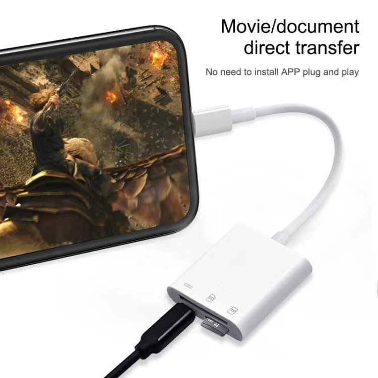 محول قارئ كاميرا NK-101Y Pro 3 في 1 من 8 دبابيس إلى 8 دبابيس + SD + TF