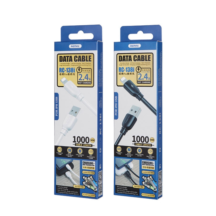REMAX RC-138i كابل شحن سريع 2.4A USB إلى 8 بن Suji Pro، طول الكابل: 1 متر، 8 بن