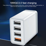 شاحن سفر سريع WK WP-U125 Youpin Series 18W QC3.0 مع 4 منافذ USB، قابس CN / قابس US، قابس CN / قابس US