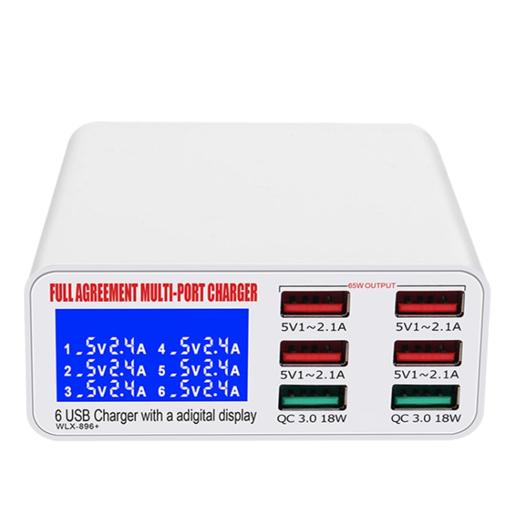 WLX-896+ شاحن USB ذكي متعدد الوظائف 6 في 1 بشاشة رقمية، WLX-896+ (قابس أسترالي)، WLX-896+ (قابس أوروبي)، WLX-896+ (قابس بريطاني)، WLX-896+ (قابس أمريكي)