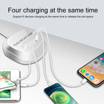 WLX-T3P شاحن USB ذكي متعدد الوظائف 4 في 1 PD + QC للشحن السريع، WLX-T3P قابس أسترالي، WLX-T3P قابس أوروبي، WLX-T3P قابس بريطاني، WLX-T3P قابس أمريكي