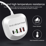 WLX-T3P شاحن USB ذكي متعدد الوظائف 4 في 1 PD + QC للشحن السريع، WLX-T3P قابس أسترالي، WLX-T3P قابس أوروبي، WLX-T3P قابس بريطاني، WLX-T3P قابس أمريكي