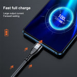 ADC-138 كابل بيانات مضفر للشحن السريع 66W 3 في 1 USB إلى 8 بن + Micro USB + USB-C / Type-C، طول الكابل: 1.2 متر