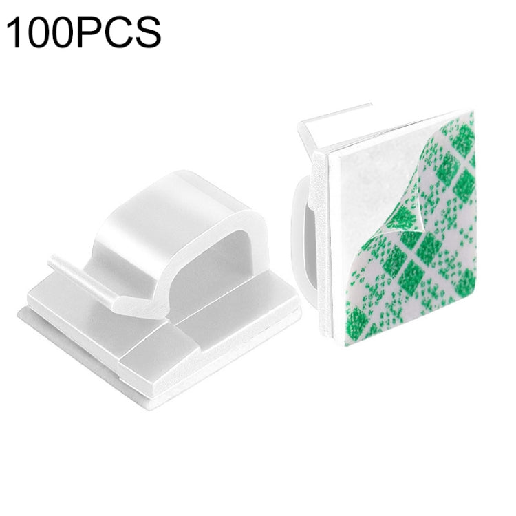 HG2392 100 قطعة مشبك تثبيت منظم كابل بيانات مكتبي، نوع المطاط: أخضر وأبيض، 100 قطعة