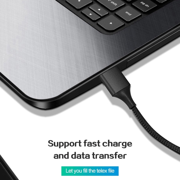 كابل بيانات مغناطيسي مضفر من النايلون M11 3 في 1 USB إلى 8 بن + Micro USB + USB-C / Type-C، طول الكابل: 2 متر، 3 أمبير
