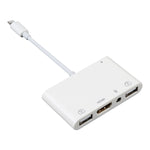 محول صوتي رقمي AV OTG 4 في 1 8 بن إلى USB مزدوج + AUX 3.5 مم + HDMI