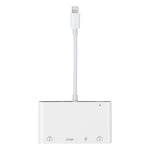 محول صوتي رقمي AV OTG 4 في 1 8 بن إلى USB مزدوج + AUX 3.5 مم + HDMI