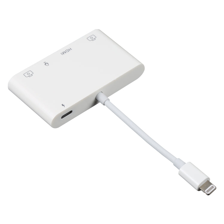 محول صوتي رقمي AV OTG 4 في 1 8 بن إلى USB مزدوج + AUX 3.5 مم + HDMI