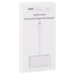 محول صوتي رقمي AV OTG 4 في 1 8 بن إلى USB مزدوج + AUX 3.5 مم + HDMI