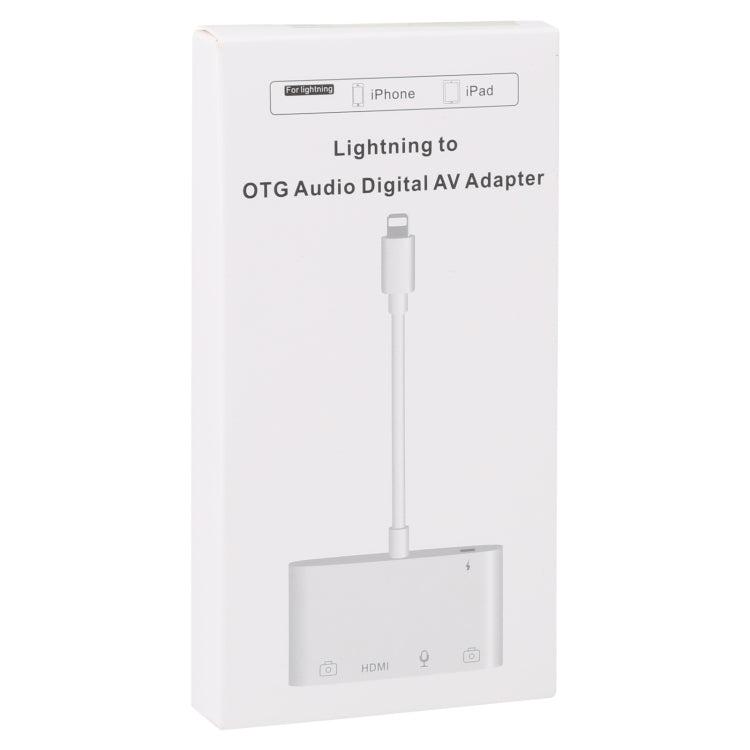 محول صوتي رقمي AV OTG 4 في 1 8 بن إلى USB مزدوج + AUX 3.5 مم + HDMI